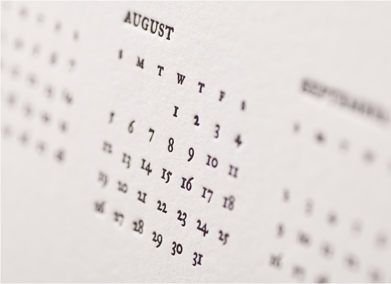 Letterpress Calendar